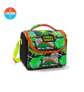 Coral High Kids Gri Yeşil Dinozor Desenli Thermo Beslenme Çantası 11832
