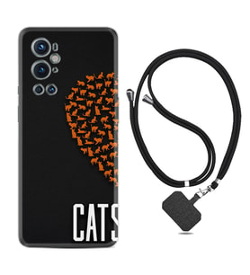 Tecno Spark 9 Pro Kılıf Silikon Boyun Askılı İpli Desenli Silikon Cats 1792