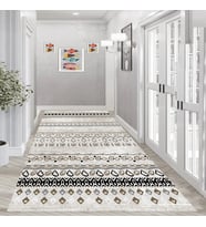 Eliana Home Dijital Baskı Yıkanabilir Kaymaz Taban Salon Halısı Ve Yolluk LN139-FNL444 (Kahverengi)
