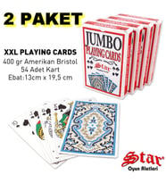 Jumbo Playing Cards Oyun Kart 54 Oyun Büyük Boy Kağıt Destesi 400 Gr Poker Oyun Kartı 2 Li Set