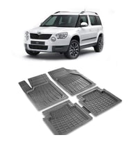SKODA YETİ Havuzlu Oto Paspas (PRS) (Siyah-Gri)