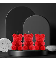Doğal Soya Wax 3'lü Ayıcık Mum - Flower Edition