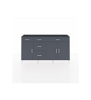 Arges Konsol 2 Raflı 5 Çekmeceli 3 Kapaklı 176x30x99 Antrasit-Antrasit