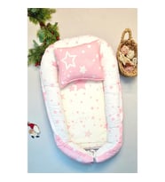 Babynest Yastıklı Çok Amaçlı Anne Yanı Minder Alt Açma Pembe Bebek Yatak