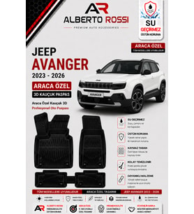 JEEP AVANGER 2023 - 2026 Araca Özel Kauçuk 3D Profesyonel Oto Paspası