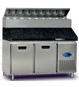 Dampak Pizza Hazırlık Buzdolabı Yüksek Model Çift Kapılı 290 litre150 x 70 x 133 (cm)