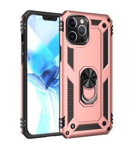 Newface Apple iPhone 12 Pro Max Kılıf Sofya Yüzüklü Silikon Kapak - Rose