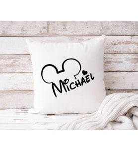 BK Gift Kişiye Özel Disney Tasarımlı Beyaz Kırlent Yastık, Ev Hediyesi, Ev Dekorasyonu, Dekoratif Hediye-4