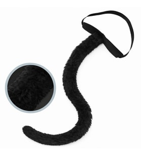 Siyah Peluş Kuyruk Şekil Verilebilir 70 Cm