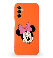 Samsung Galaxy M13 Uyumlu Lansman Kılıf Altı Kapalı İçi Kadife  Minnie Mouse-C Tasarımlı  Kapak (Şeffaf)