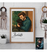 Ezgoola Kişiye Özel illüstrasyon Tablosu / Öğretmenler Günü Hediyesi / Kişiye özel hediye / Özel hediye / tablo / çerçeveli poster (Siyah)