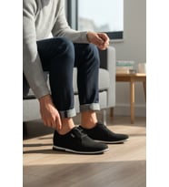 Enoch Erkek Klasik Ayakkabı - Mat Dokulu Ve İnce Esnek Tabanlı Bağcıklı Model