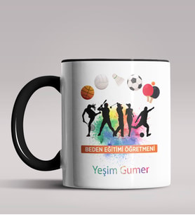 Kişiye Özel Beden Eğitimi Öğretmeni Tasarımlı Siyah Renk Kupa 4 (Siyah)