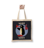 Pingu Noot Noot Penguen Beyaz Bez Çanta Uzun Saplı Alışveriş Çantası Plaj Çantası