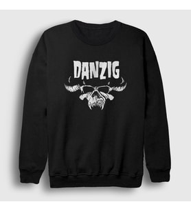Presmono Unisex Siyah Danzig Metal Sweatshirt 438181tt