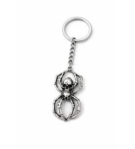 Kuru Kafa Detaylı Örümcek Figürlü Gümüş Renk Metal Tasarım Unisex Anahtarlık