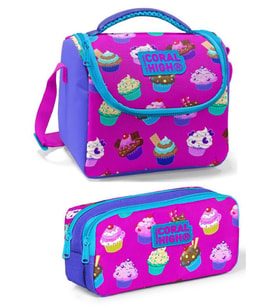 Coral High Mor Cupcake Kız Çocuk Beslenme Çantası Seti