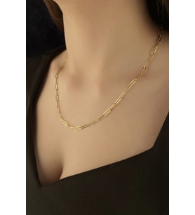 14 Ayar Altın Düz Ataç Kolye 3.10 mm (Sarı)
