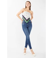 Kadın Süper Skinny Fit Jean Pantolon (Koyu Mavi)