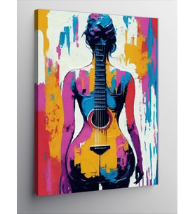 Kanvas Tablo Kadın Ve Gitar