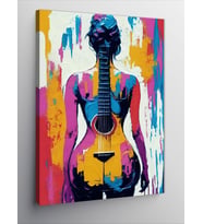 Kanvas Tablo Kadın Ve Gitar