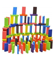 Ahşap Domino 100 Parça Renkli Taş Büyük Boy Domino Taşı