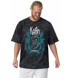 Korn Rock Metal Müzik Grubu Baskılı Unisex Oversize Vintage Yıkamalı Tişört
