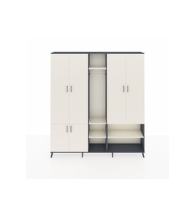 Arges Gardrop 15 Raflı 5 Kapaklı Tek Askılı 220x30x243 Antrasit-Aytaşı
