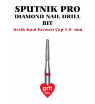 Elmas Kesik Koni Freze Kırmızı Çap 1,8mm