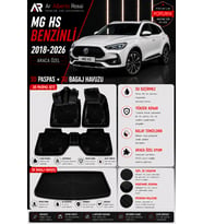 MG HS BENZİNLİ 2018-2026 Araca Özel 3D Paspas + 3D Bagaj Havuzu