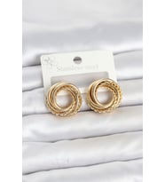 316L Çelik Gold Renk Halka Model Asorti Kadın Küpe TJ-BKP11859