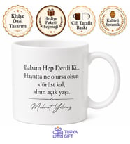 Babam Hep Derdi Ki Yazılı Kupa Bardak Babalar Günü Hediyesi Baskılı Kupa