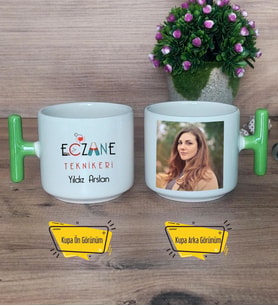 Eczane Teknikeri Kupa Bardak Fotoğraflı T Yeşil Kulplu Eczacılar Günü Tıp Bayramı Hediyesi