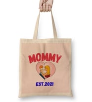 BEST MOM Mommy EST Flower Mothers Day 2021 Bez Çanta Uzun Saplı