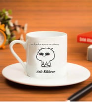 Kişiye Özel Ee Sonra Nolmuş Tasarımlı Kahve Fincanı