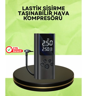 USB Şarjlı Taşınabilir Ha Kompresörü Dijital Ekranlı