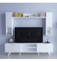 Moonlife İstanbul Dolaplı Kapaklı Tv Ünitesi Beyaz