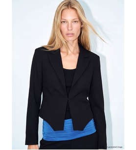 LCW Vision Siyah Asimetrik Kesim Kadın Blazer Ceket