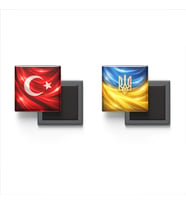 Buzdolap Magnetleri - Ukrayna Bayrağı ve Türk Bayrağı - 2'li Set Magneti