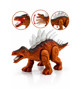 Işıklı ve Sesli Yürüyen Oyuncak Dinozor Stegosaurus Figürü 25 cm
