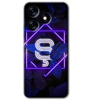 Tecno Spark 10C Kılıf HD Desen Baskılı Kılıf - Dark Neon Yaprak Ş Harfi