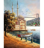 Ortaköy Cami Sayılarla Boyama Seti 40x 50 cm (Tuvale Gerili)