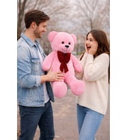 Sevgiliye Hediye 90 cm Büyük Boy Peluş Ayıcık - Özel Günler İçin Harika Hediye (Pembe)