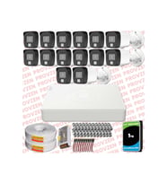 Provzen Hikvision 14 Kamera Hibrit ColorVu Full HD Güvenlik Kamera Olay Anında bildirim