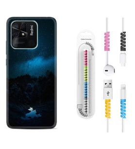Xiaomi Redmi Note 7 8 9 Pro 10 2022 10 Pro 10S Kılıf Kablo Koruma Spiral Silikon Gece 1633
