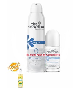 Cire Aseptine Aqua Deodorant 150Ml+Fresh Rollon 60Ml Avantaj Paketi