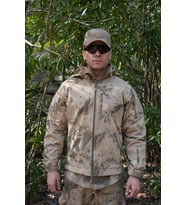 6 Cepli Jandarma Kamuflaj Softshell Mont, Kapüşonlu Taktik Mont, Koruma Kıyafeti