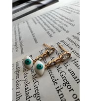 ALTIN KAPLAMA MİNE KÜPE 4(18K)