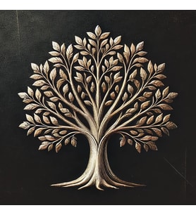Bronz Ağaç Kanvas Tablo 60x60cm