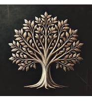 Bronz Ağaç Kanvas Tablo 60x60cm